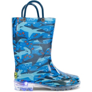 image:imageWestern Chief Kids Lighted Waterproof Pull On Rain Boot for Boys and GirlsShark Chase